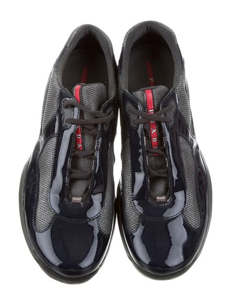 prada america's cup patent leather sneakers|prada patent leather sneakers men.